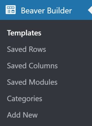 Beaver Builder Admin Menu