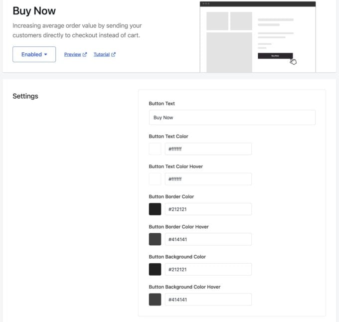 Merchant buy now button