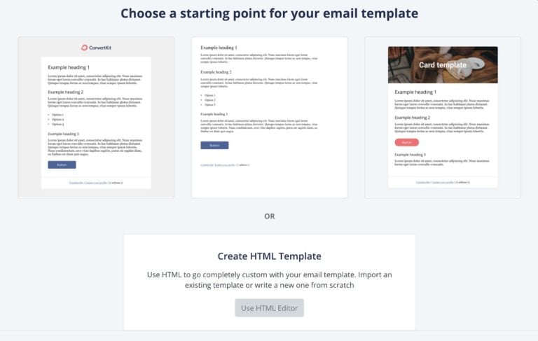 ConvertKit email templates