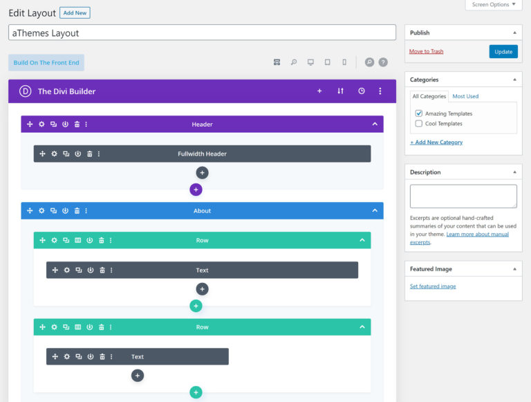 Editing a Saved Layout in Divi