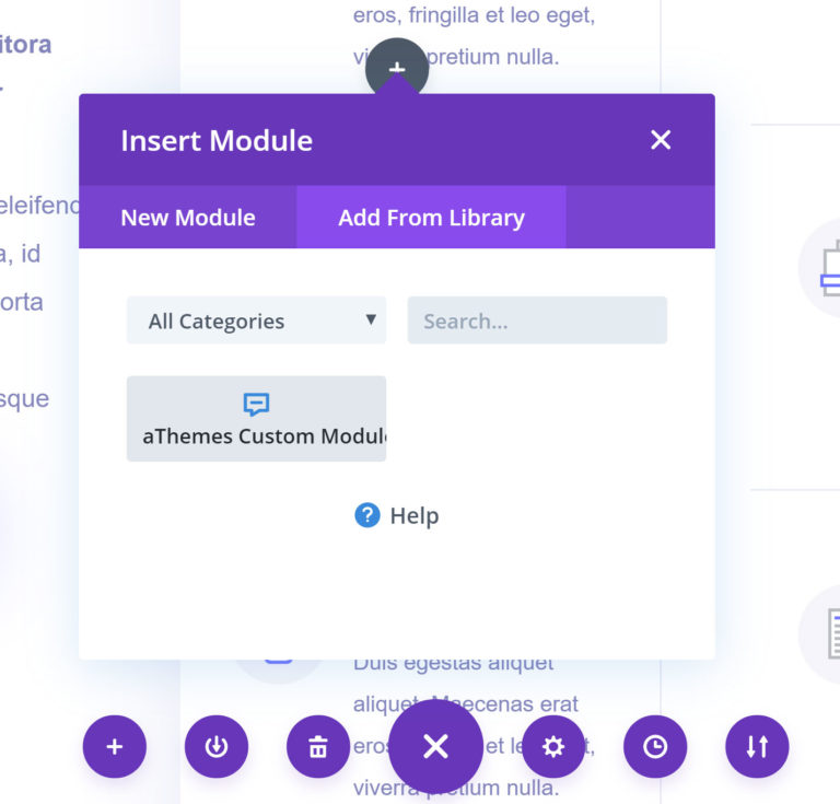 Inserting a New Module in Divi