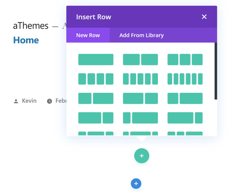 Insert a New Row in Divi