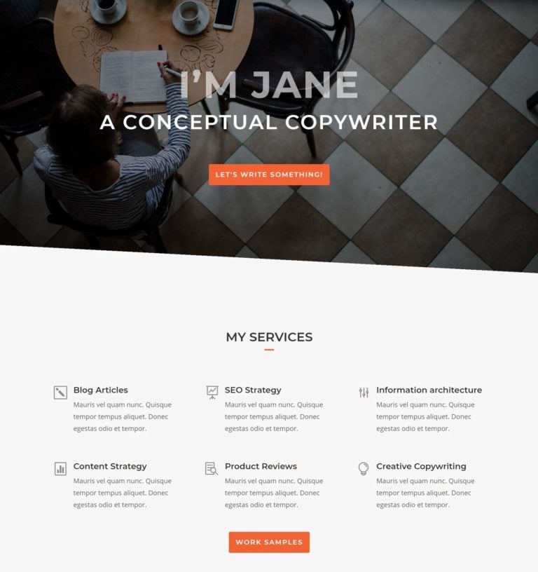 Divi Copywriter Template