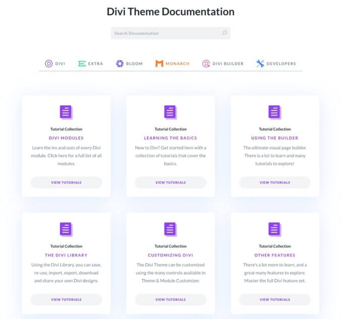 Divi knowledge base