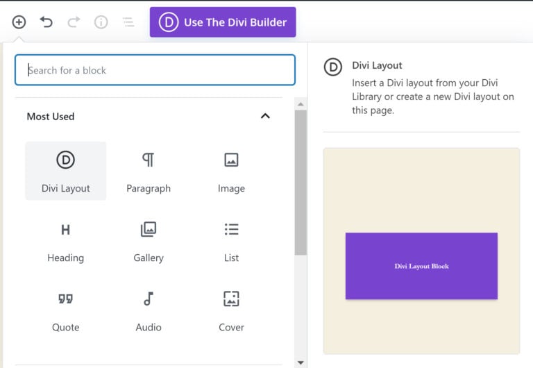Divi Layout Block