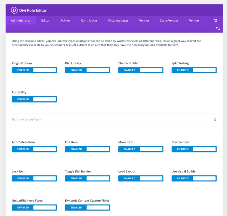 Divi Role Editor