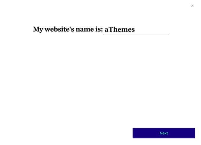 Enter your website name, a screenshot of the first screen of Elementor Hosting's setup wizard