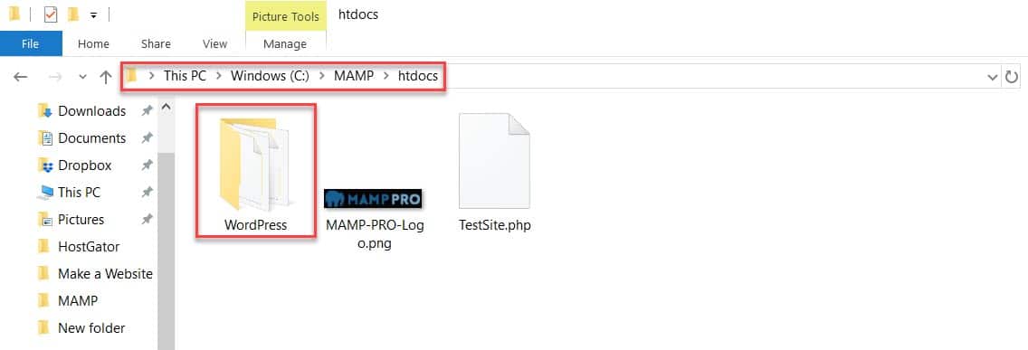 Move WordPress install into htdocs