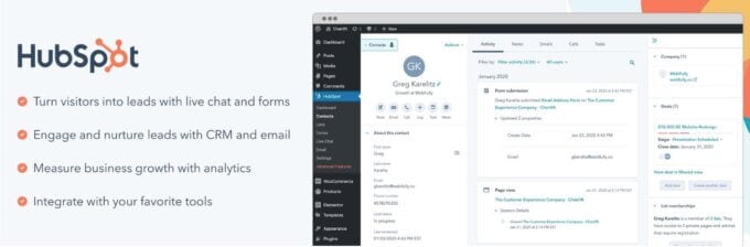 HubSpot WordPress CRM plugin