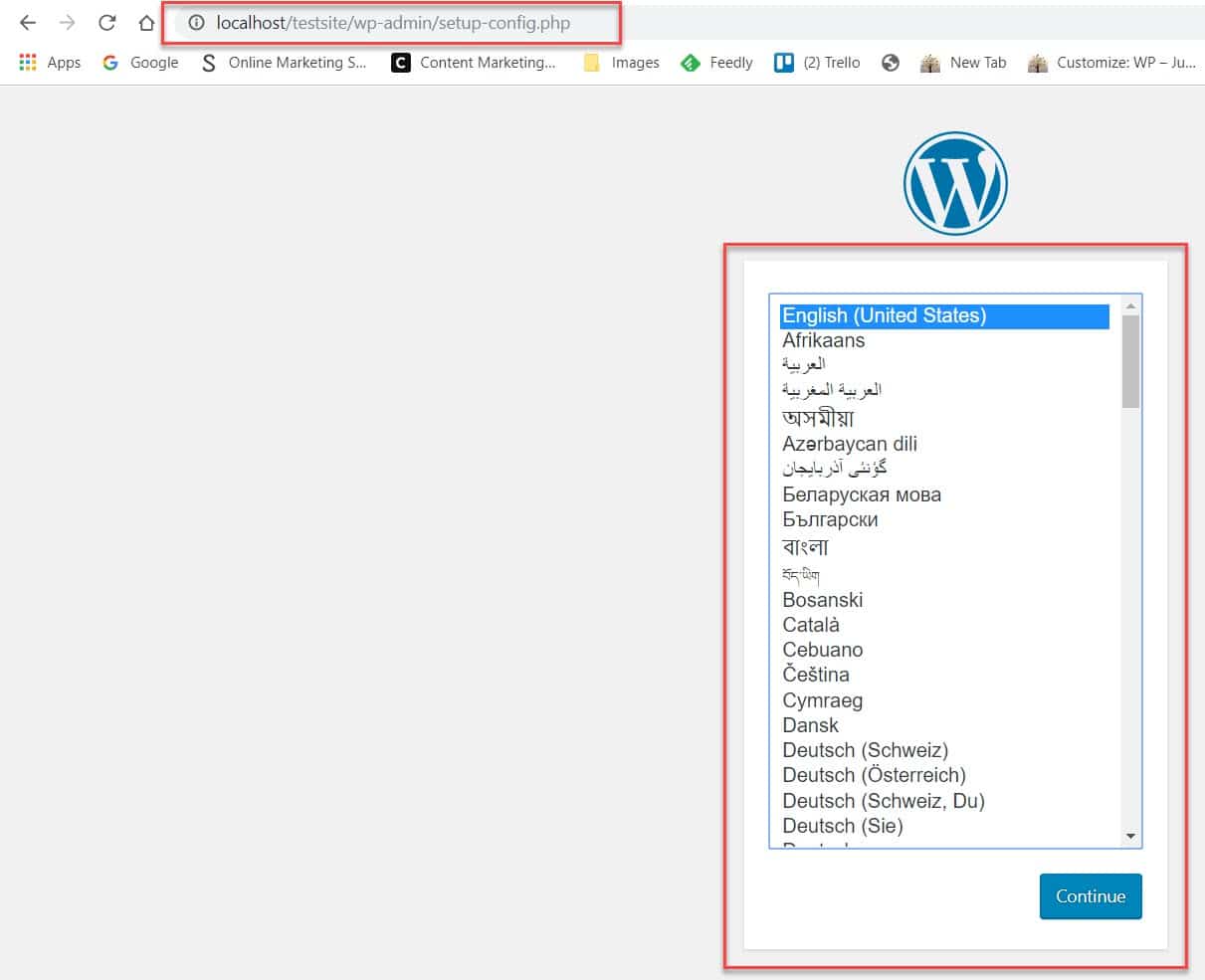 Run the local WordPress install