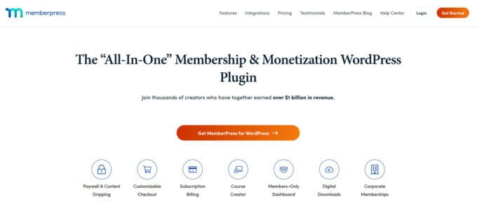 MemberPress homepage