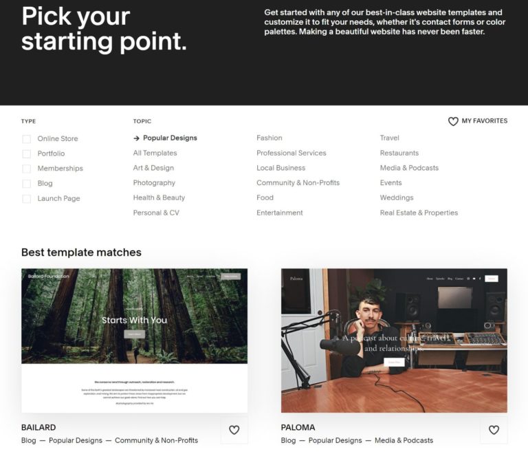 Squarespace templates