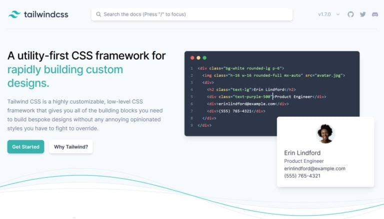 Tailwind CSS framework