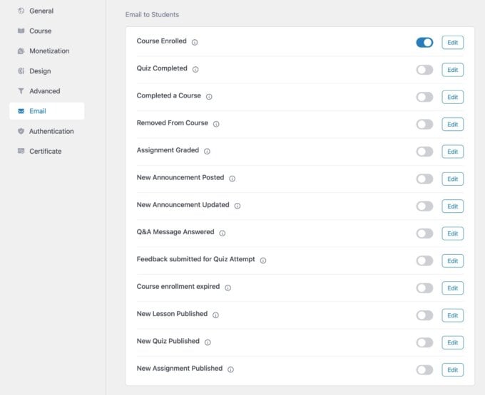 Tutor LMS email list