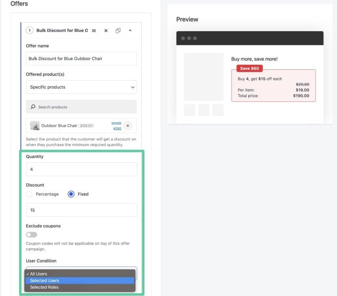 Configure the WooCommerce quantity-based discount rule