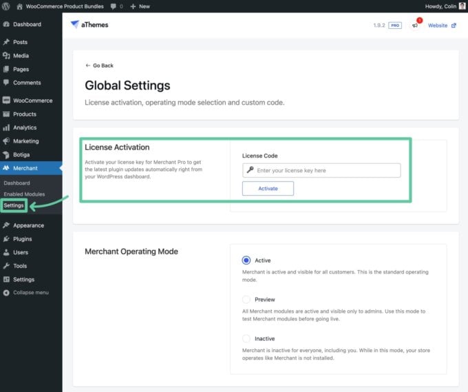 How to activate your Merchant Pro license