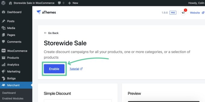 How to enable the Storewide Sale module