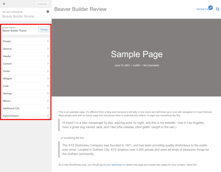 Beaver Builder theme