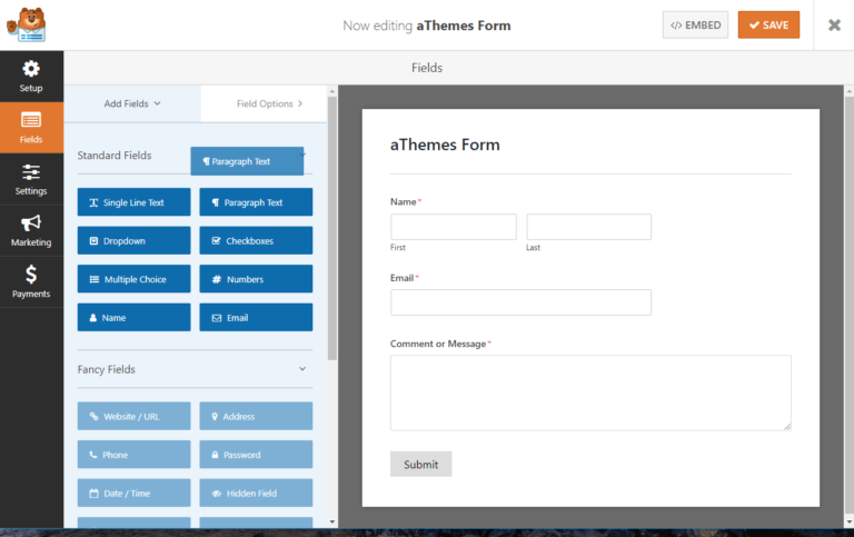 WPForms interface