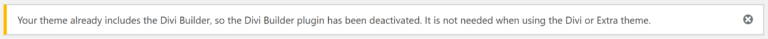 Divi Builder Deactivated Menu