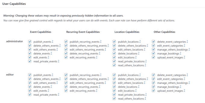 User Capabilities