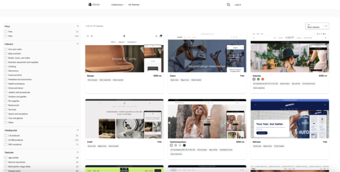 Shopify theme store