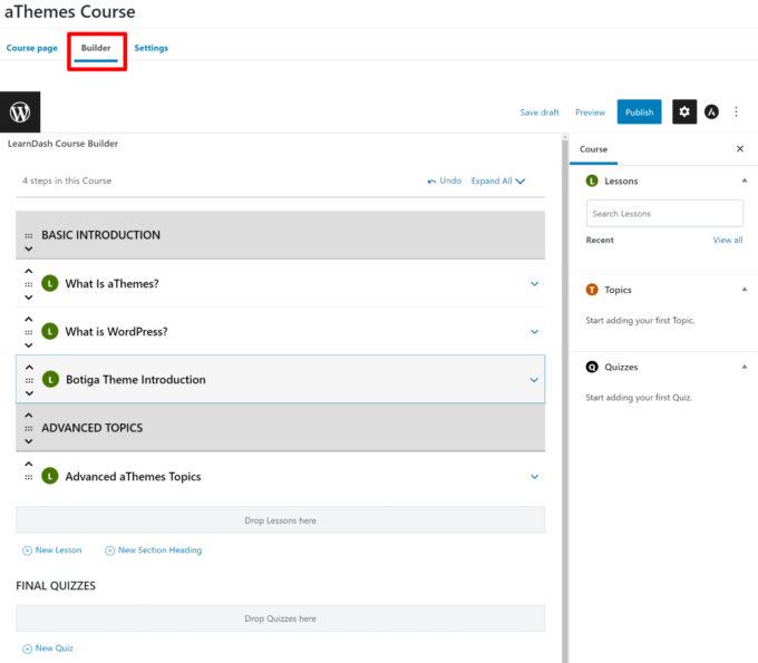 LearnDash Course Builder