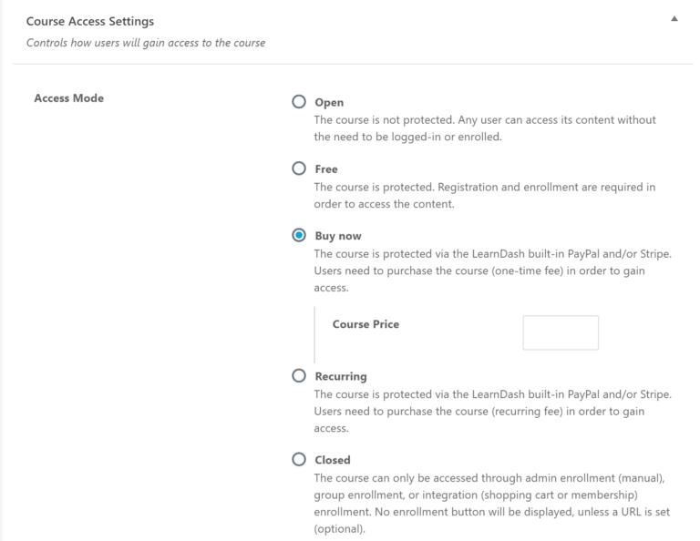 LearnDash payment options