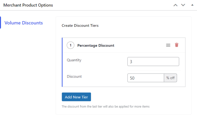 merchant pro percentage discount tier