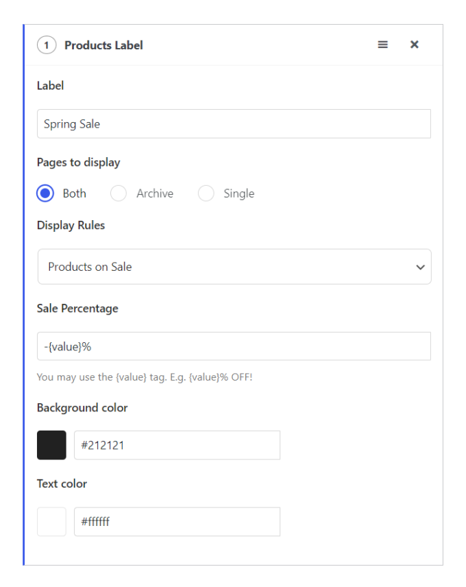 product label merchant plugin