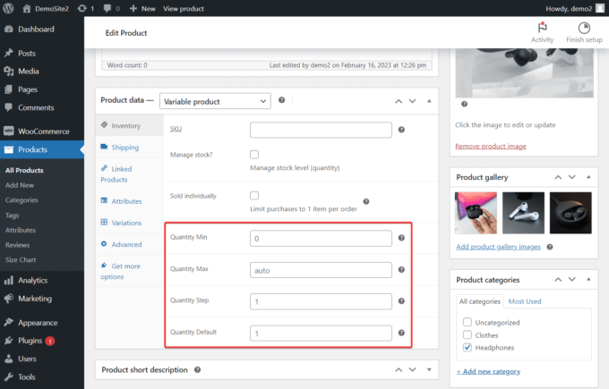 Quantity increment options on a WooCommerce product page