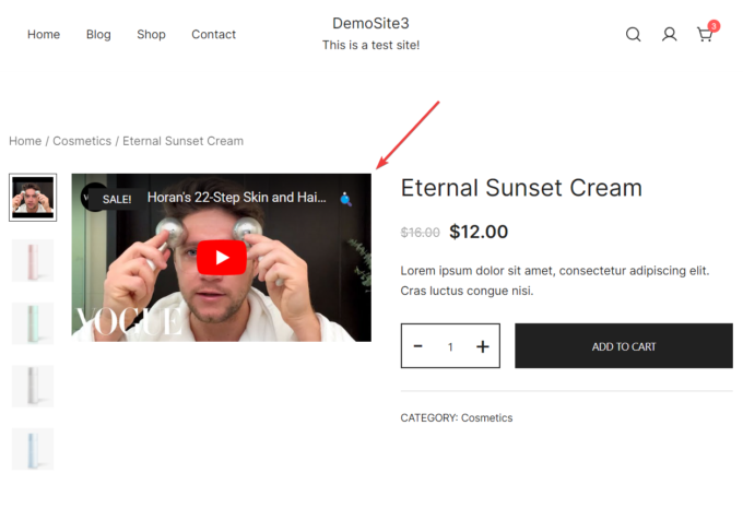 video in product gallery woocommerce